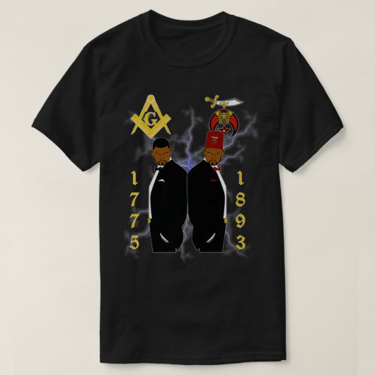 Mens Shriners 1893 Masons 1775 Shrine PHA Mason Fa T-shirt (Design voorkant)