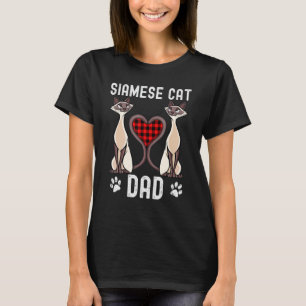 Mens Siamese Kat Vader Buffalo Plaid Hart Kitten K T-shirt