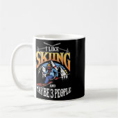 Mens Ski Lover I Like Skiing And Maybe 3 People  Koffiemok (Links)