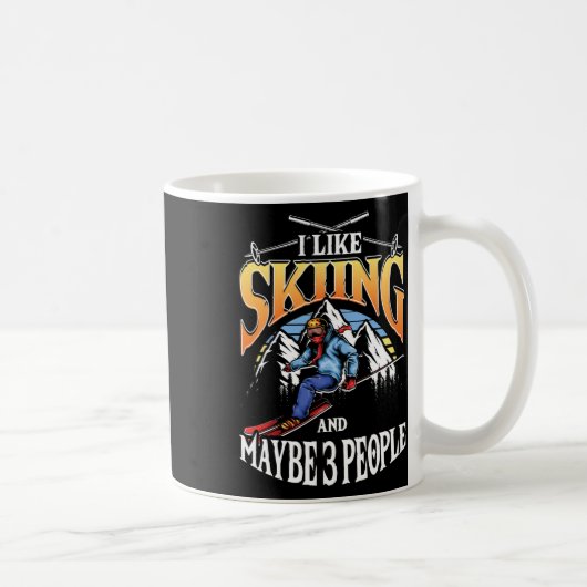 Mens Ski Lover I Like Skiing And Maybe 3 People  Koffiemok (Rechts)