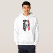 Mens Skull Firefighter  Hoodie (Voorkant volledig)