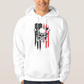 Mens Skull Firefighter  Hoodie (Voorkant)