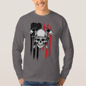 Mens Skull Firefighter  T-shirt (Voorkant)