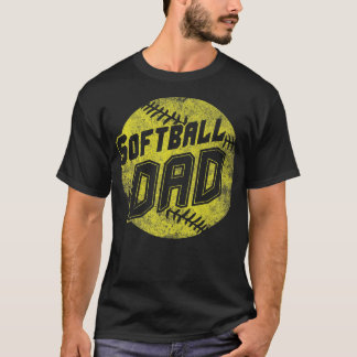 Mens Softball Dad Fastpitch Father's Day T-shirt