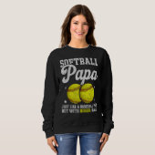 Mens Softball Papa With Bigger Balls  Papa Fathers Trui (Voorkant volledig)