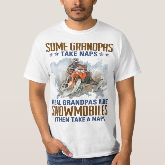 Mens Some Grandpas Take Naps Real Grandpas Ride Sn T-shirt (Voorkant)