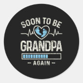 Mens Soon To Be Grandpa Again Pregnancy Expecting  Ronde Sticker (Voorkant)
