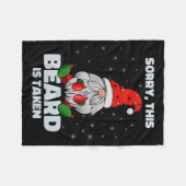 Mens Sorry This Beard Is Taken Christmas Gnome Bea Fleece Deken (Voorkant (Horizontaal))