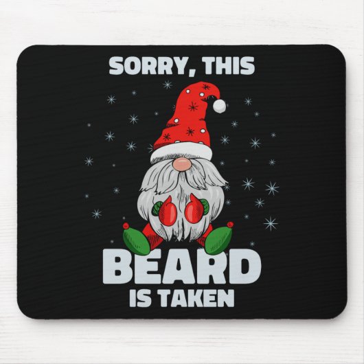 Mens Sorry This Beard Is Taken Christmas Gnome Bea Muismat (Voorkant)