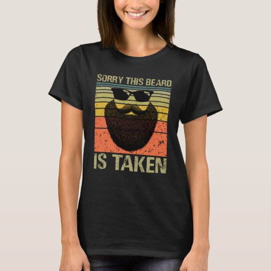 Mens Sorry This Beard Is Taken Valentines Day Desi T-shirt (Voorkant)