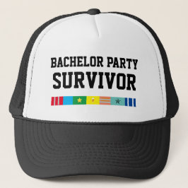 Mens Sport Noveltie BACHELOR PARTY SURVIVOR Trucker Pet