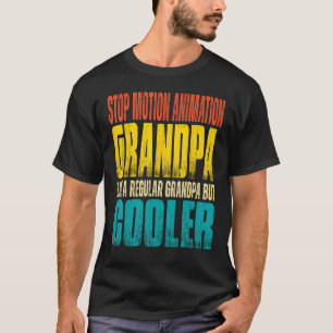 Mens Stop Motion Animatie Opa Als een opa T-shirt