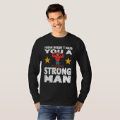 Mens Strongman vegan doesnt make you strong man bo T-shirt (Voorkant volledig)