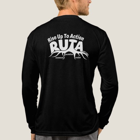 Men's style long-sleeved t-shirt Tri-Blend shirt (Achterkant volledig)