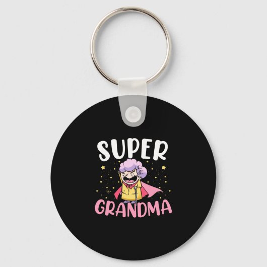 Mens super oma superheld oma oma sleutelhanger (Voorkant)