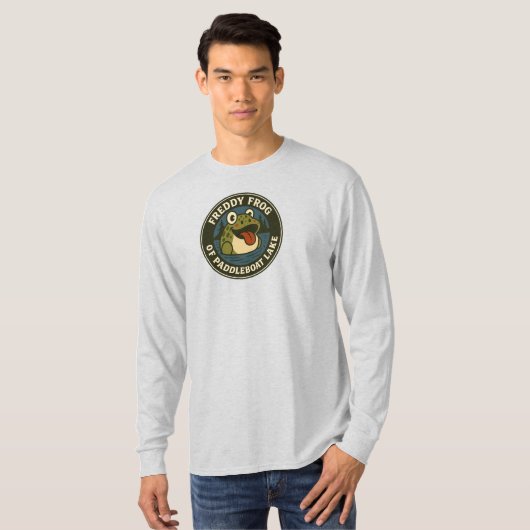 Men's T-Shirt Frog on Paddleboat Tee (Voorkant volledig)