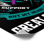 Mens Teal Paarse Vleugel Bewustzijn Preventie Gewe Poster (Hoek)