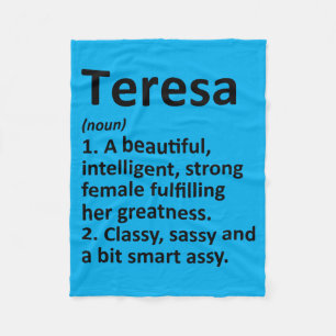 Mens Teresa Definitie Gepersonaliseerde Naam Grapp Fleece Deken