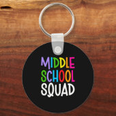 Mens terug naar school middelbare school squad tea sleutelhanger (Voorkant)