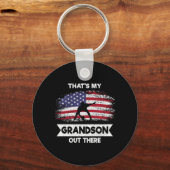 Mens That's my grandson out there American Footbal Sleutelhanger (Voorkant)