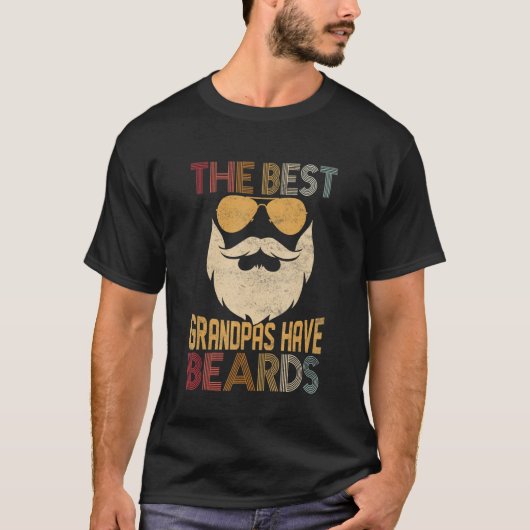 Mens The Best Grandpas Have Beards Beard Family Fa T-shirt (Voorkant)