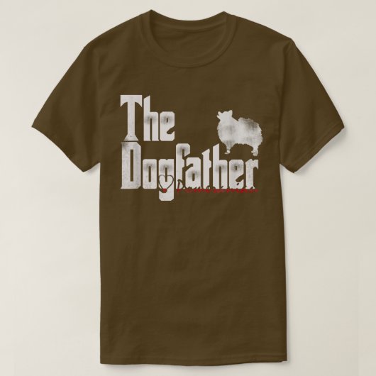Mens The Dogfather Pomeranian Tshirt Vader's D (Design voorkant)