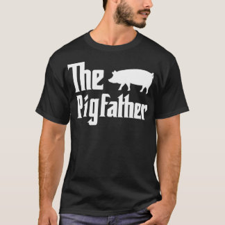 Mens The Pigfather Pig Lover Farming Dad Funny Far T-shirt