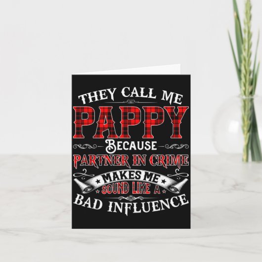 Mens They Call Me Pappy Tee Christmas Fathers Day  Kaart (Voorkant)