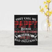 Mens They Call Me Pappy Tee Christmas Fathers Day  Kaart (Gele Bloem)