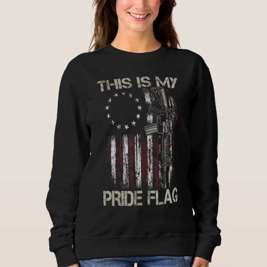 Mens This Is My Pride Flag USA Flag Patriotic Gun  Trui (Voorkant)