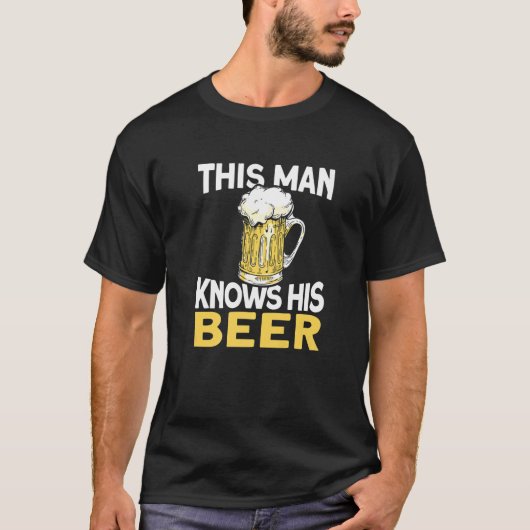 Mens This Man Knows His Beer  Ipa Craft Beer Brewe T-shirt (Voorkant)
