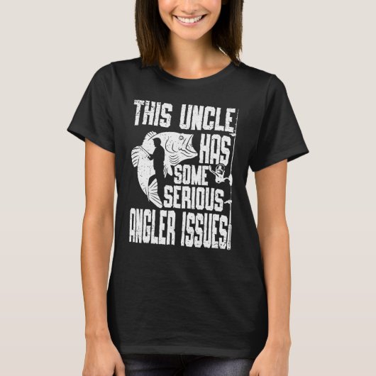 Mens This Uncle Has Serious Angler Issues Angling  T-shirt (Voorkant)