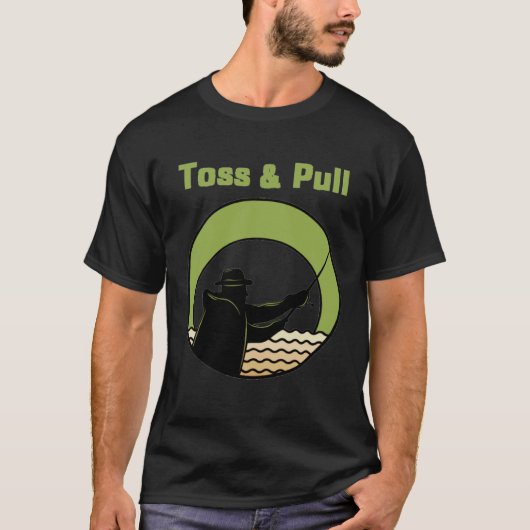 Mens Toss And Pull Vissen 2 T-shirt (Voorkant)