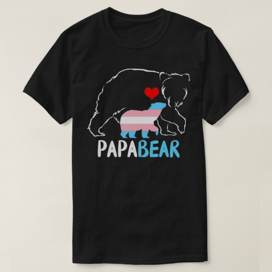 Mens Trans Papa Bear Proud Dad Rainbow Transgender T-shirt (Design voorkant)