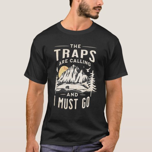 Mens Trapping Trapper Hunting Fur Trade Hunting T-shirt (Voorkant)