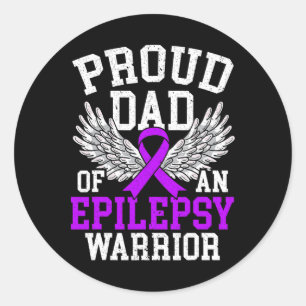 Mens Trots Vader Van Een Epilepsie Krijger Epileps Ronde Sticker
