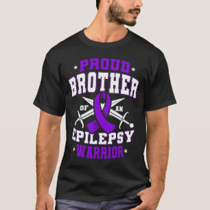 Mens trotse broer van een epilepsie krijger paars t-shirt