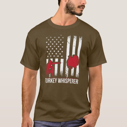 Mens Turkey Whisperer Turkey Hunter Loves Hunting T-shirt (Voorkant)