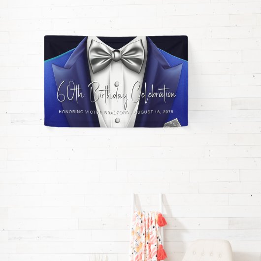 Mens Tuxedo Birthday Party Banner (Insitu)