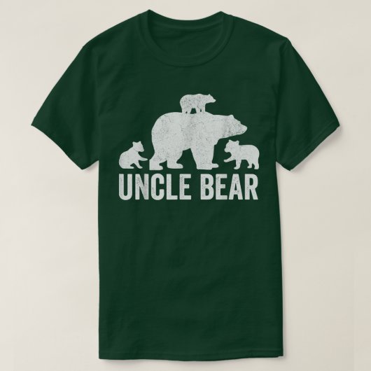 Mens Uncle Bear Fathers Day Shirts, Funny Three Cu T-shirt (Design voorkant)