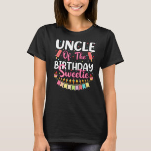 Mens Uncle Of The Birthday Sweetie Ice Cream Uncle T-shirt