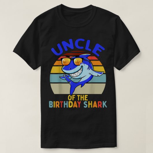 Mens Uncle of the Shark Birthday Matching Family  T-shirt (Design voorkant)