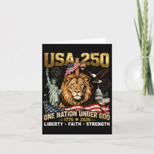 Mens Usa 250 One Nation Under God Leeuw Liberty Kaart