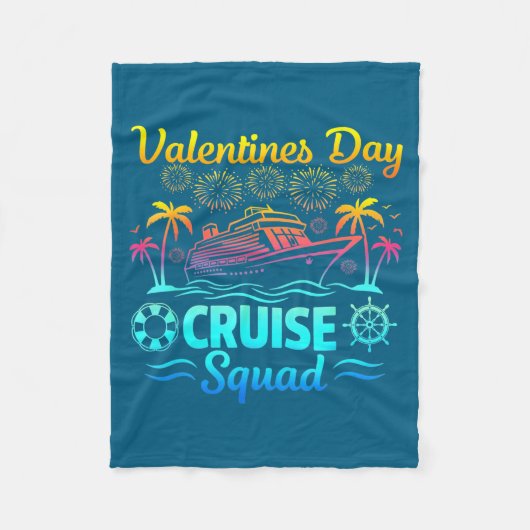 Mens Valentines Day Cruise Squad 2026 Vacation Tra Fleece Deken (Voorkant)