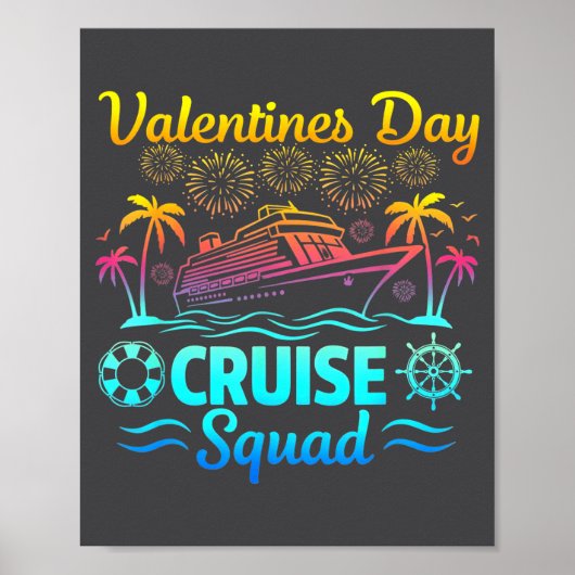 Mens Valentines Day Cruise Squad 2026 Vacation Tra Poster (Voorkant)