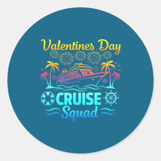 Mens Valentines Day Cruise Squad 2026 Vacation Tra Ronde Sticker (Voorkant)
