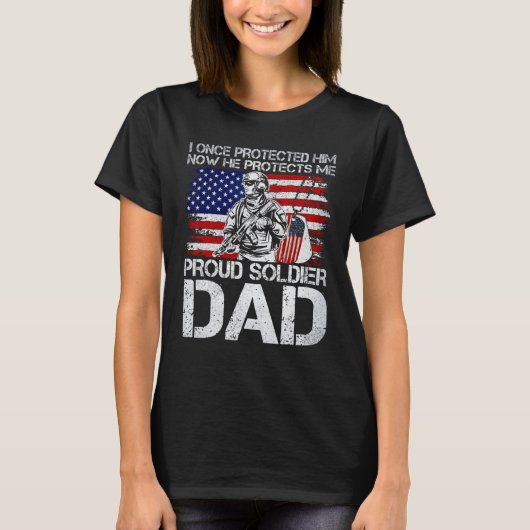 Mens Veteran Proud Soldier Dad Military T-shirt (Voorkant)