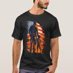 Mens Veteranen Vader Met Zoon Amerikaanse Vlag Vad T-shirt