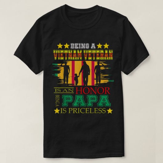 Mens VietNam Veteran papa  T-shirt (Design voorkant)