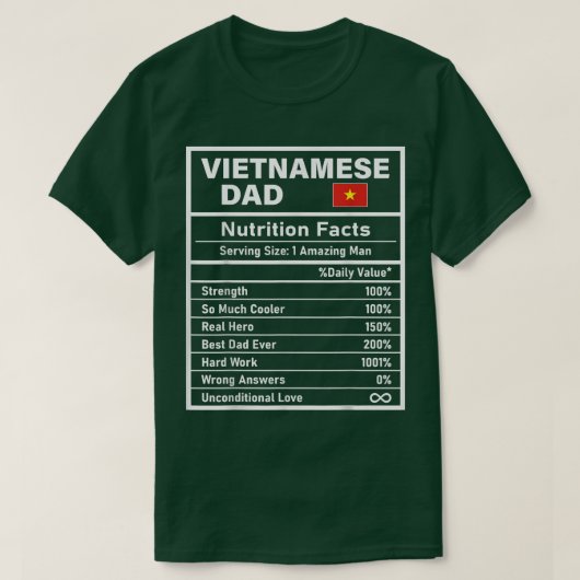 Mens Vietnamese Vader Voedingsfeiten Vaderdag N T-shirt (Design voorkant)